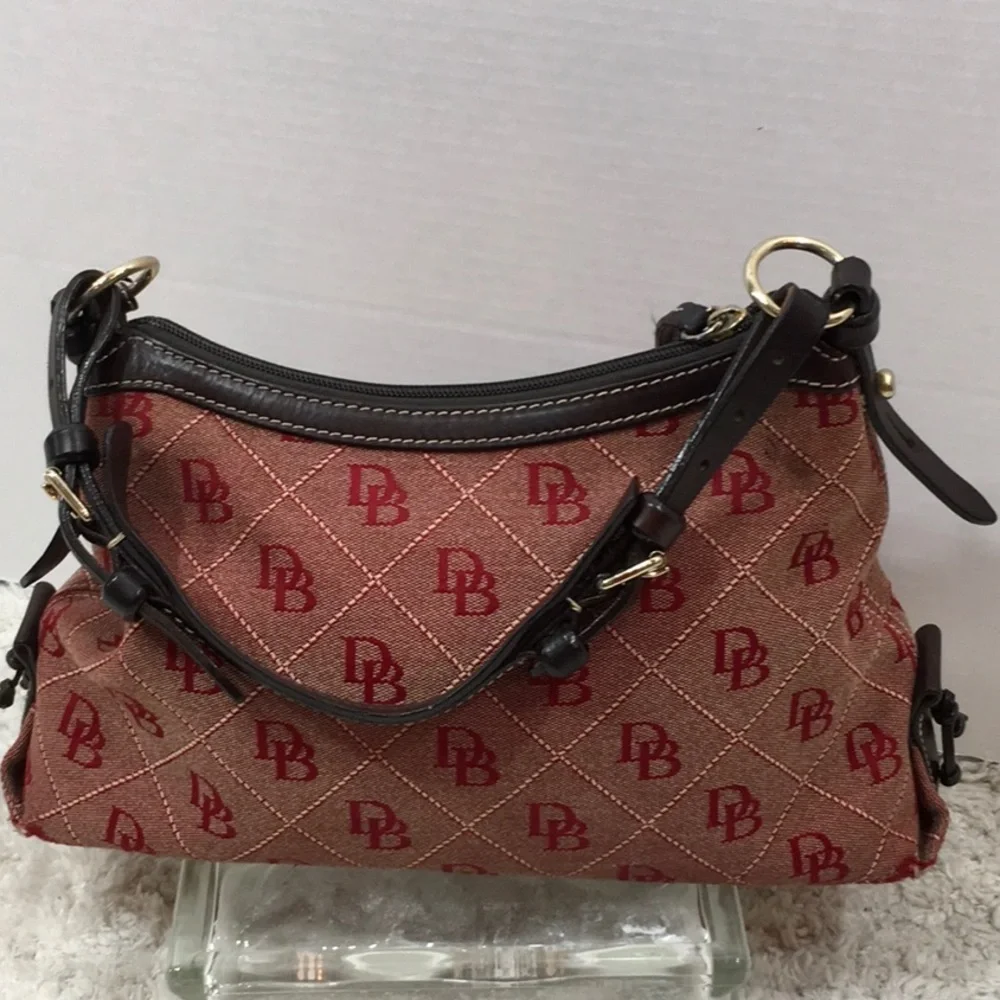 D&B red signature canvas satchel